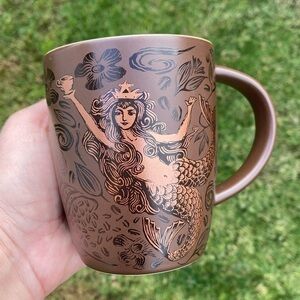 Starbucks Coffee 2011 Brown Copper Split Tail Siren Mermaid Anniversary Mug 12oz